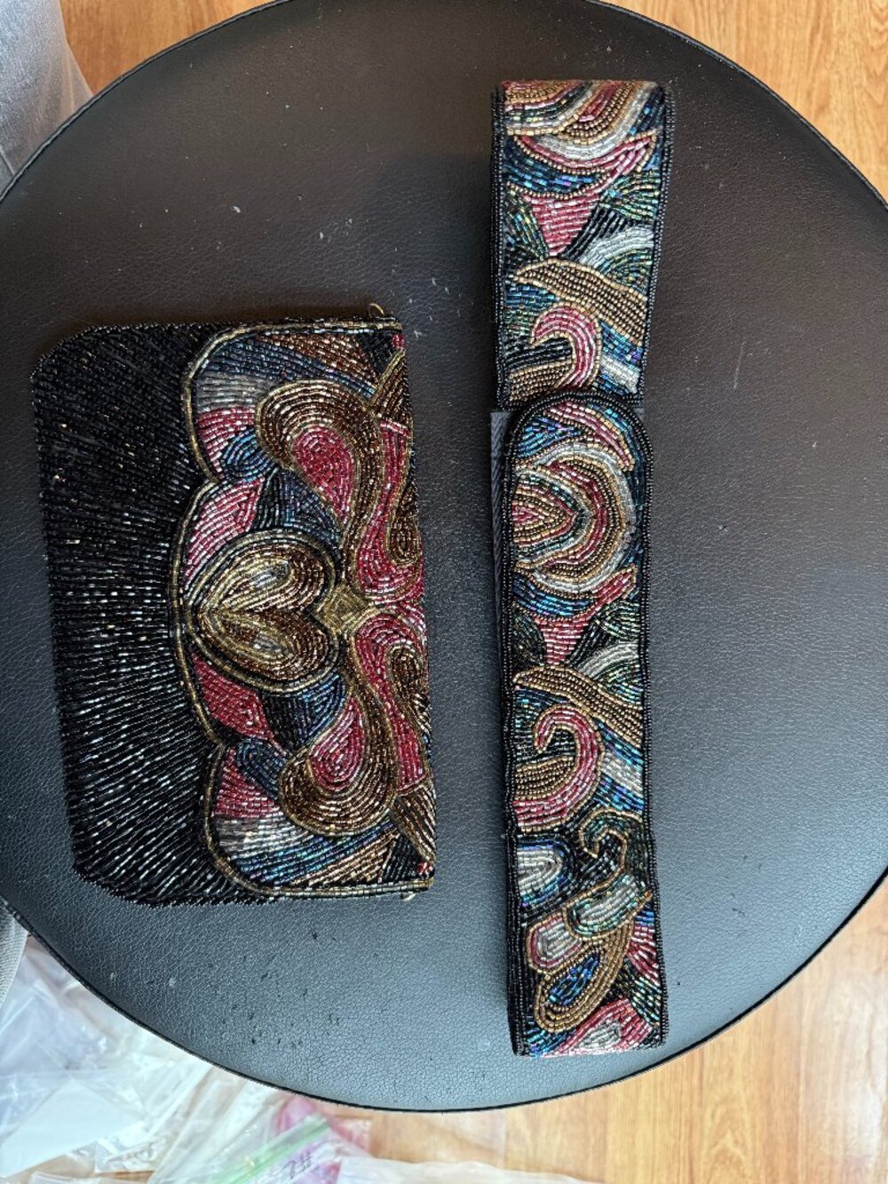 Beaded evening purse and belt